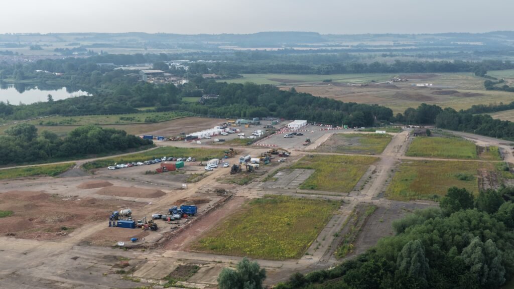 Former brickworks concrete slab during June