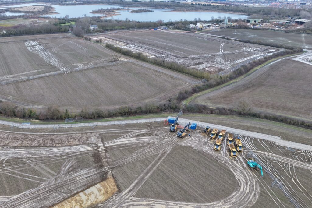 Core Zone archaeology works looked towards Manor Road February 2026