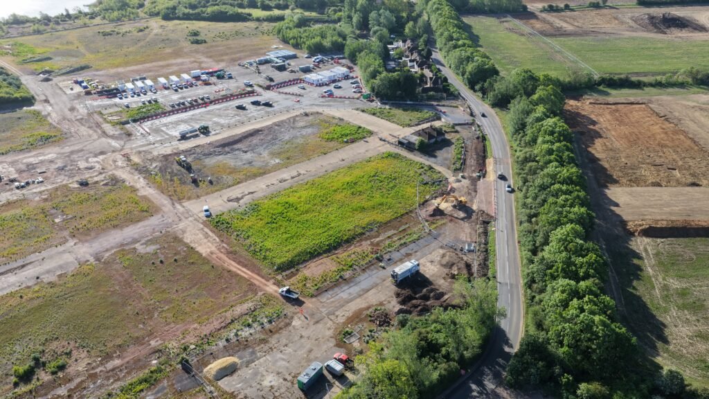 Former brickworks slab during May 2026