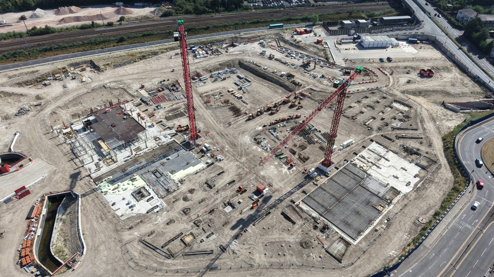 Drone photo of the construction site at Power Court