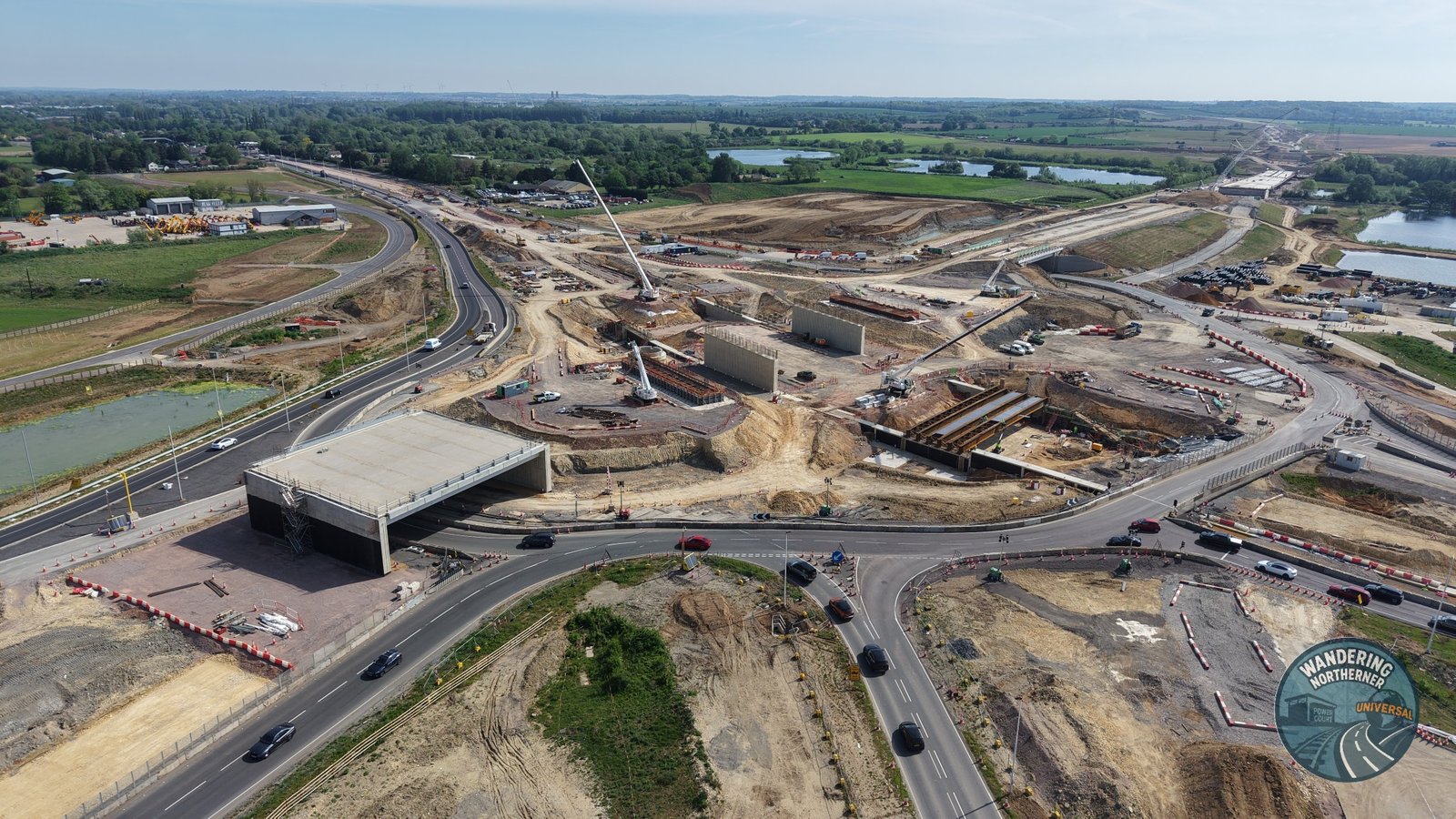 A421 Flyover construction at Black Cat Roundabout