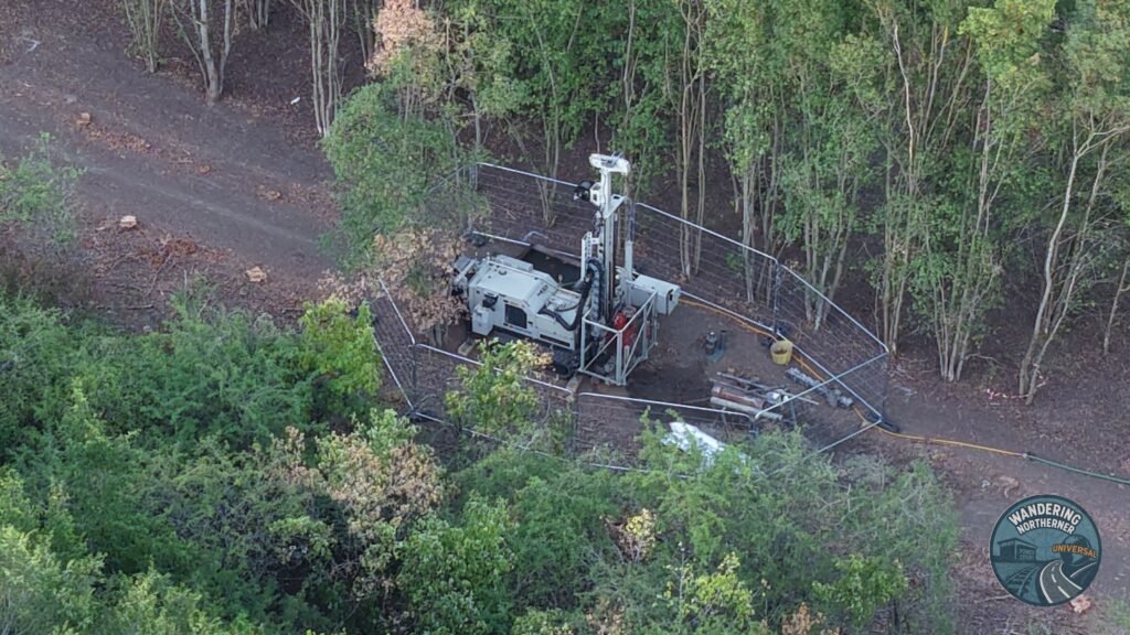A drilling rig at the East Gateway Zone